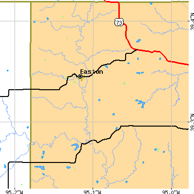 Zip code 66020 close-up map