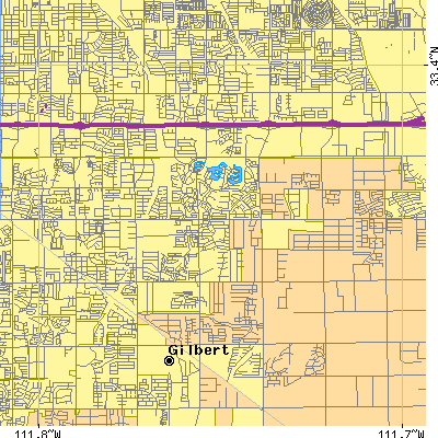 Zip code 85234 close-up map