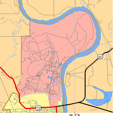 Zip code 66027 close-up map