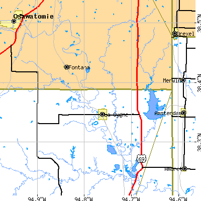 Zip code 66040 close-up map