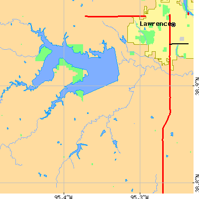 Zip code 66047 close-up map