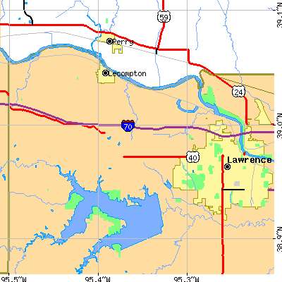Zip code 66049 close-up map