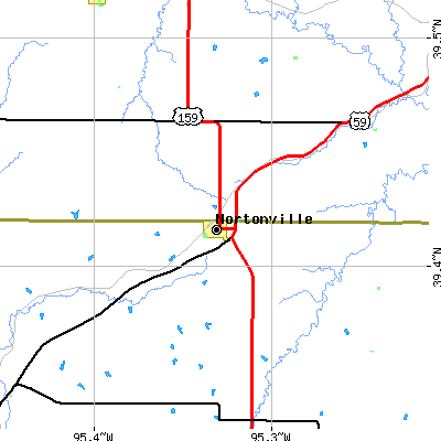 Zip code 66060 close-up map
