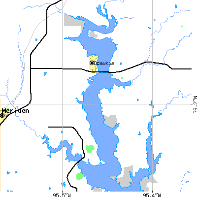 Zip code 66070 close-up map