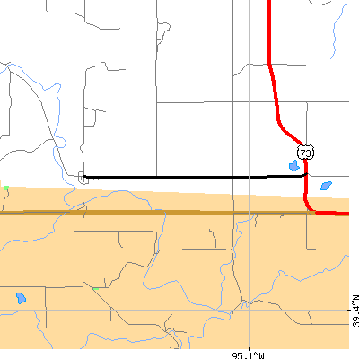Zip code 66077 close-up map
