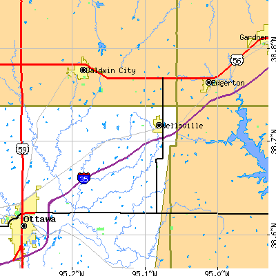 Zip code 66092 close-up map