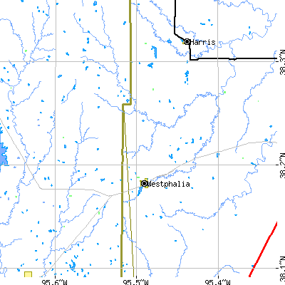 Zip code 66093 close-up map