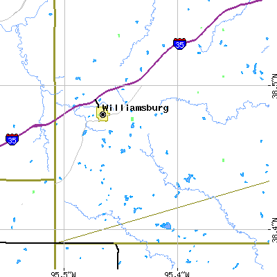 Zip code 66095 close-up map