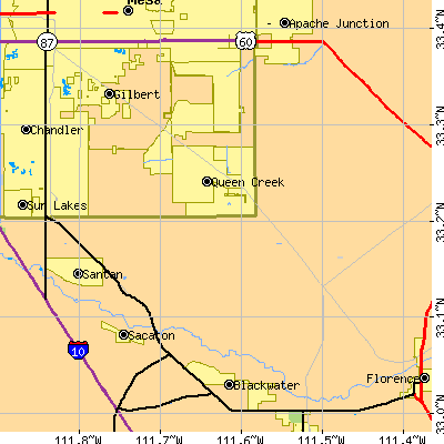 Zip code 85242 close-up map