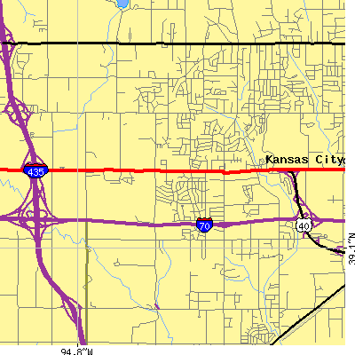 Zip code 66112 close-up map