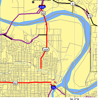 Zip code 66115 close-up map