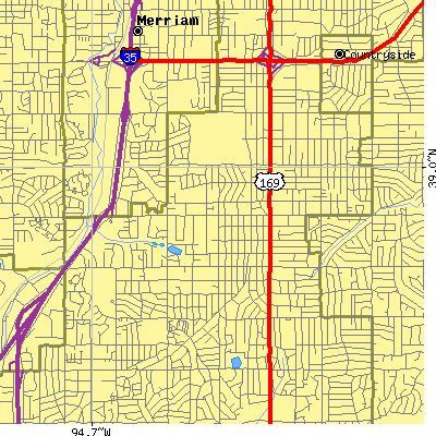 Zip code 66204 close-up map