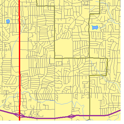Zip code 66207 close-up map