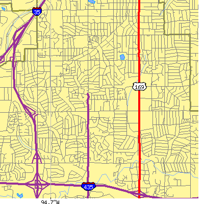 Zip code 66212 close-up map