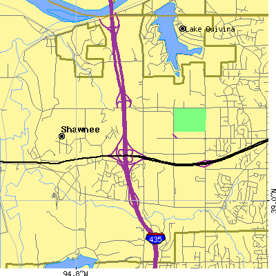 Zip code 66217 close-up map