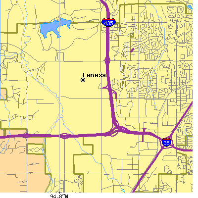 Zip code 66219 close-up map