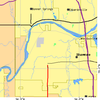 Zip code 66226 close-up map
