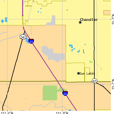 Zip code 85248 close-up map
