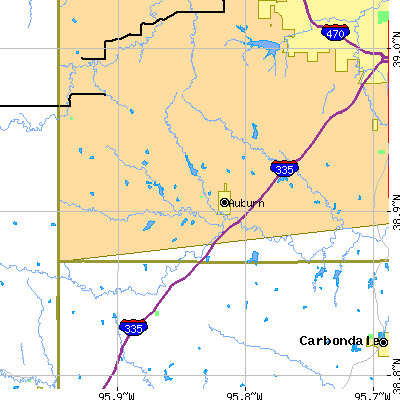 Zip code 66402 close-up map