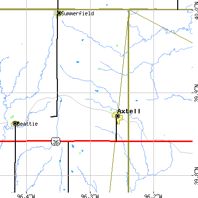 Zip code 66403 close-up map