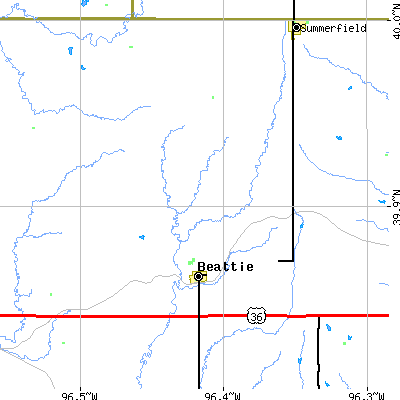 Zip code 66406 close-up map