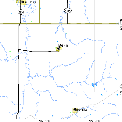 Zip code 66408 close-up map