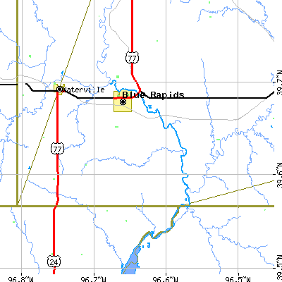 Zip code 66411 close-up map