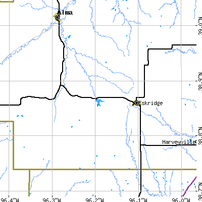 Zip code 66423 close-up map
