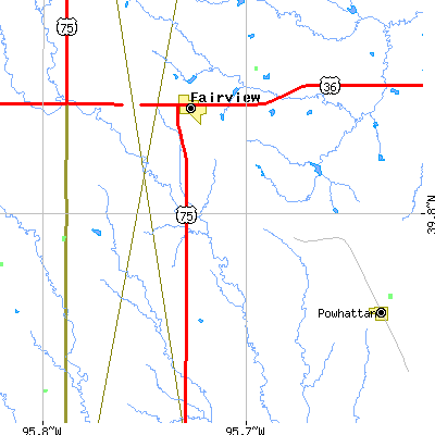 Zip code 66425 close-up map