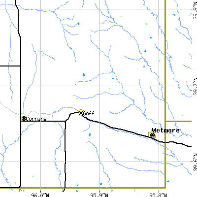 Zip code 66428 close-up map
