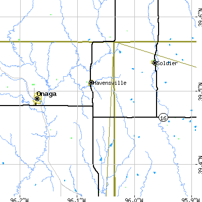 Zip code 66432 close-up map