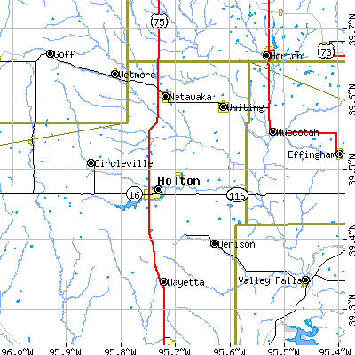 Zip code 66436 close-up map