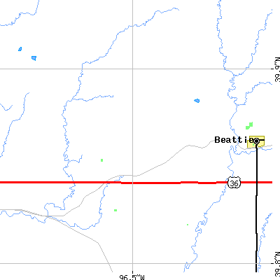 Zip code 66438 close-up map