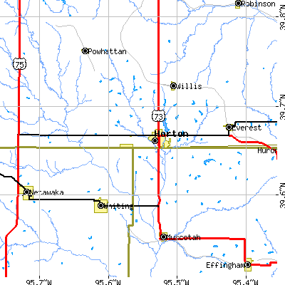Zip code 66439 close-up map