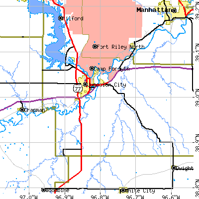 Zip code 66441 close-up map