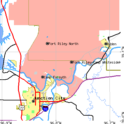 Zip code 66442 close-up map