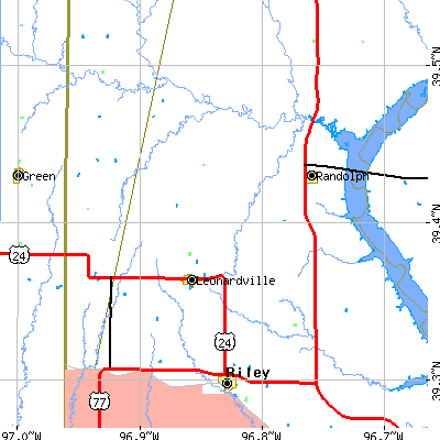 Zip code 66449 close-up map