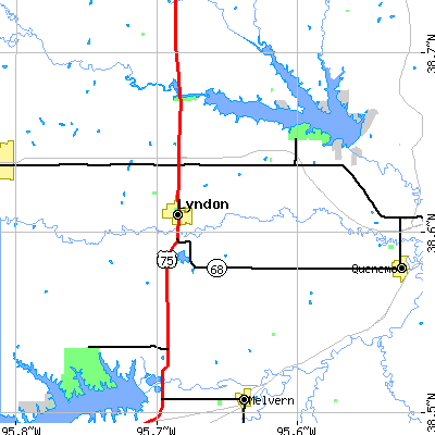 Zip code 66451 close-up map