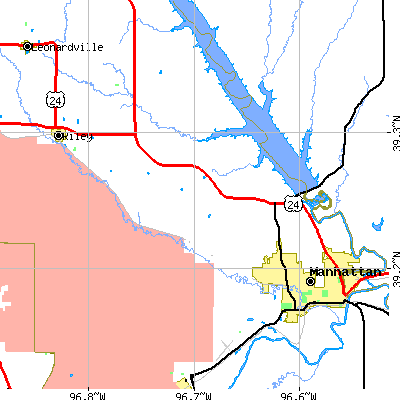 Zip code 66503 close-up map