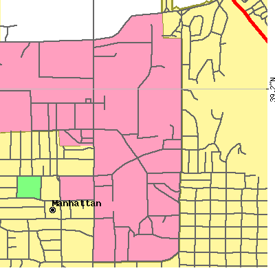 Zip code 66506 close-up map