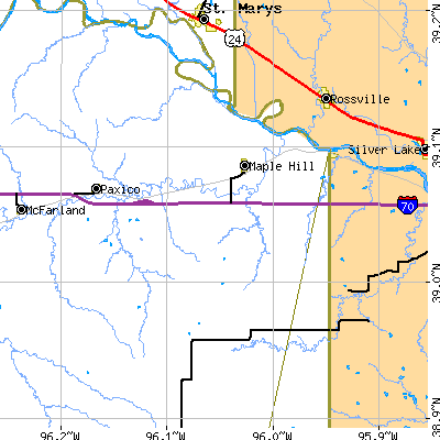 Zip code 66507 close-up map