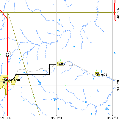 Zip code 66515 close-up map