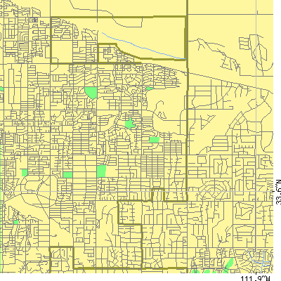 Zip code 85254 close-up map
