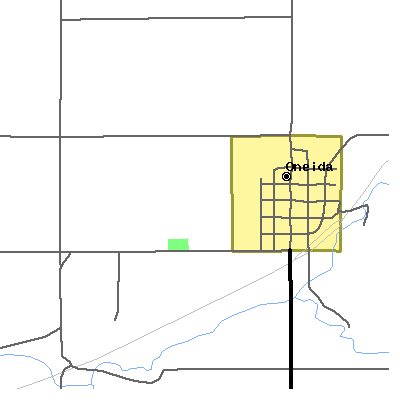 Zip code 66522 close-up map