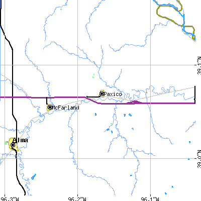 Zip code 66526 close-up map