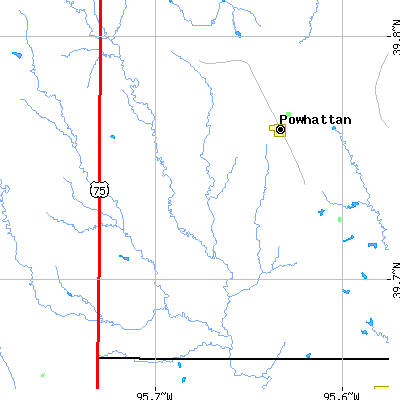 Zip code 66527 close-up map