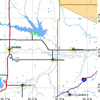 Zip code 66528 close-up map