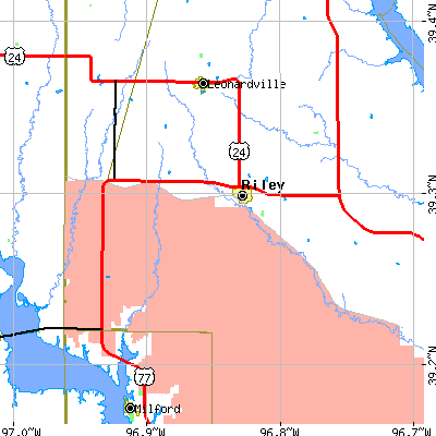 Zip code 66531 close-up map