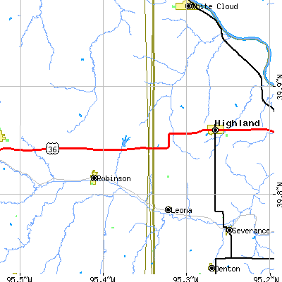 Zip code 66532 close-up map