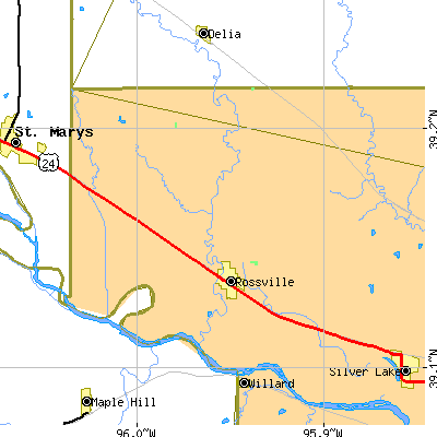 Zip code 66533 close-up map